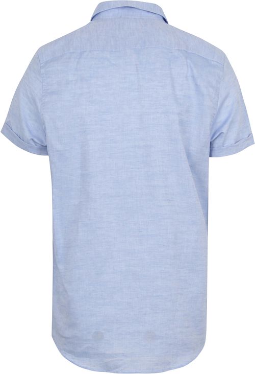 Suitable Short Sleeve Shirt Linen Light Blue Product / Achterkant