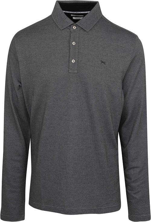Brax Langarm-Poloshirt Melange Schwarz Product