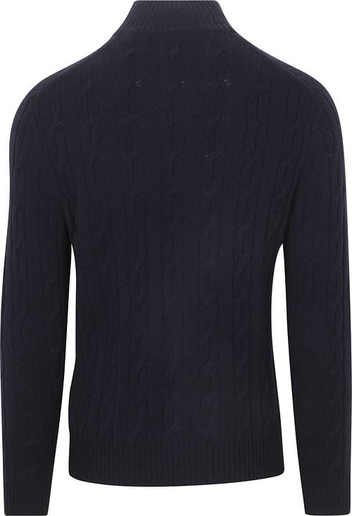 Gant Halfzip Laine D'Agneau Sweater Cable Marine
