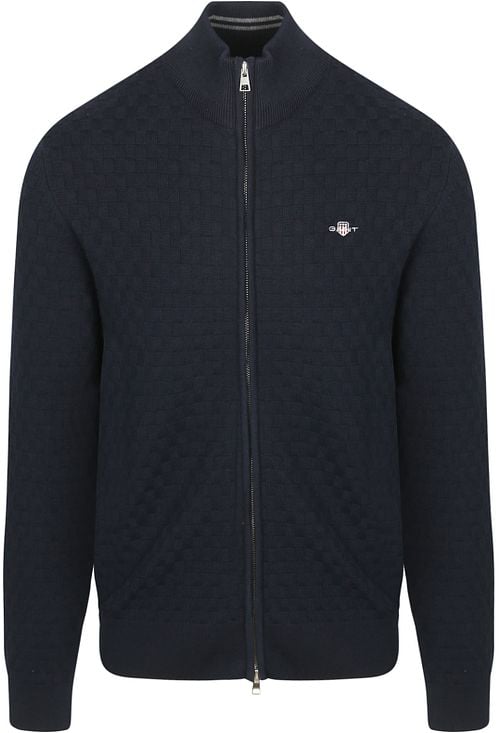 Gant Vest Texture Donkerblauw Product