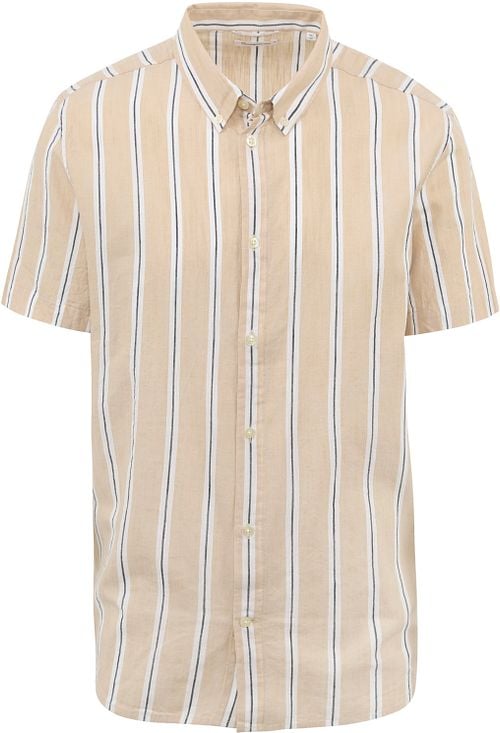 KnowledgeCotton Apparel Overhemd Streep Beige Product