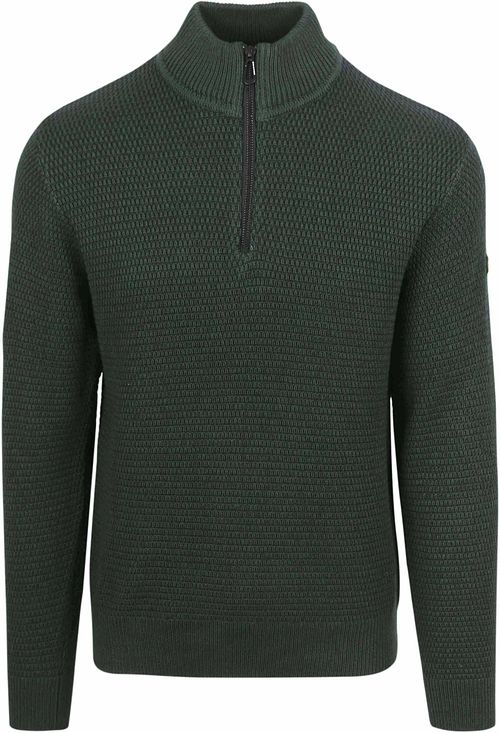No Excess Half Zip Pullover Structure Melange Dark Green Product