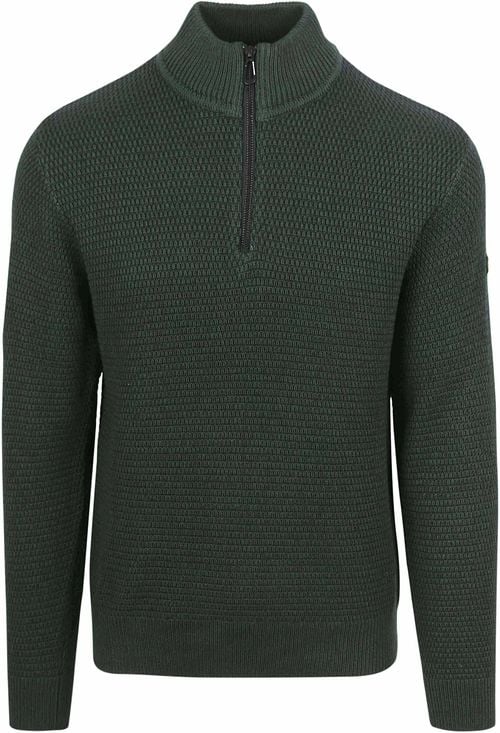 No Excess Halfzip Pullover Struktur Melange Dunkelgrün Product