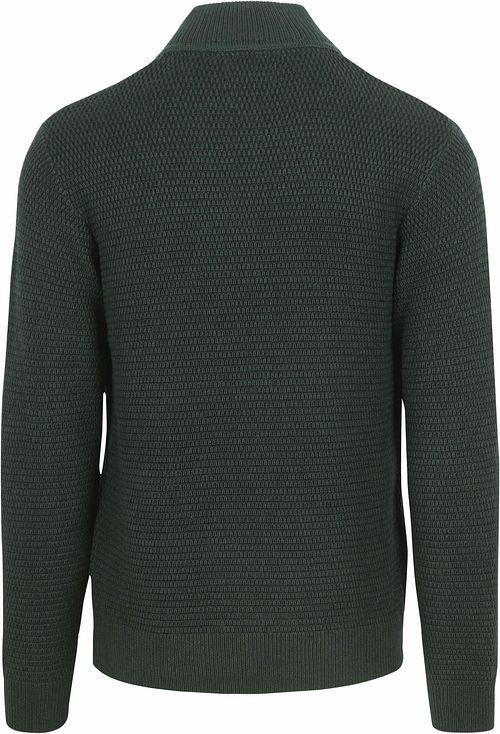No Excess Half Zip Pullover Structure Melange Dark Green Product / Achterkant