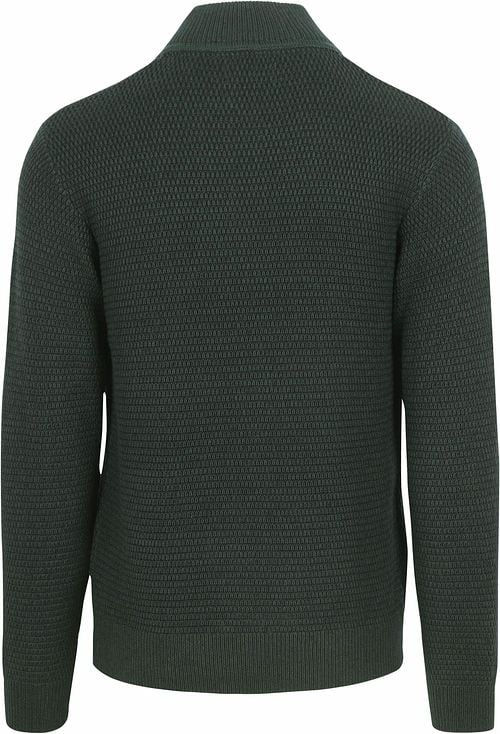 No Excess Halfzip Pullover Struktur Melange Dunkelgrün Product / Achterkant