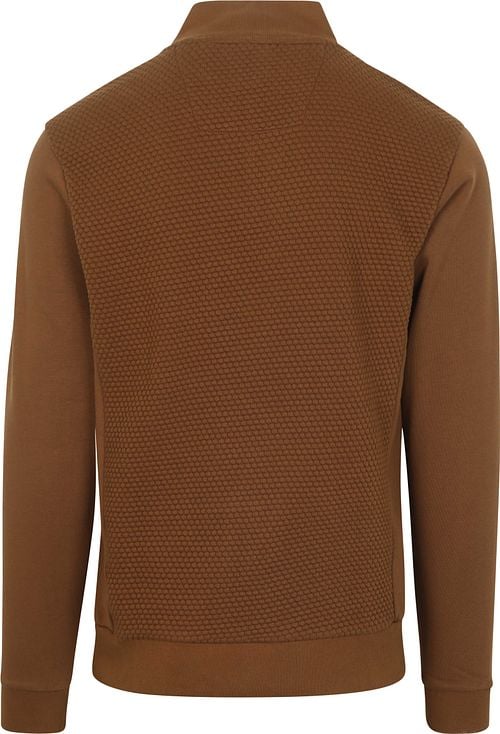Petrol Half Zip Pullover Structure Brique Product / Achterkant
