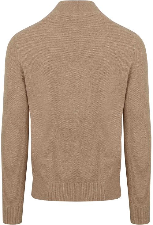 Suitable Half Zip Pullover Structure Beige Product / Achterkant