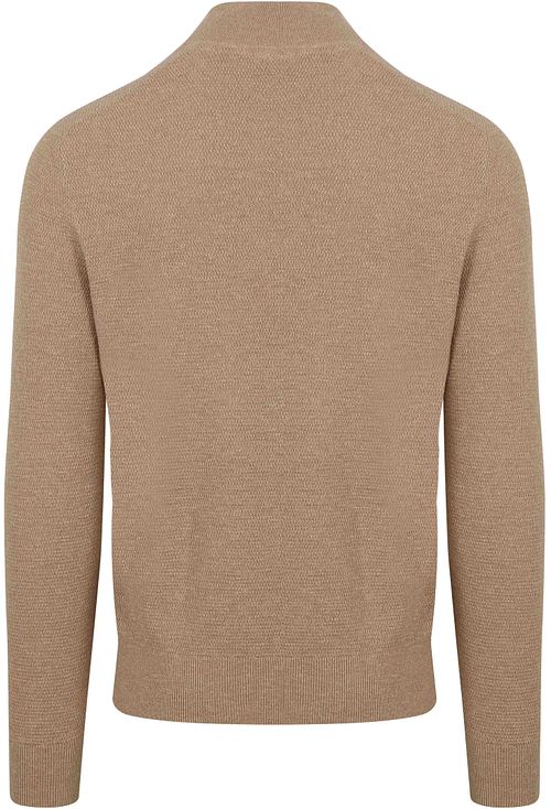 Suitable Half Zip Pullover Struktur Beige Product / Achterkant