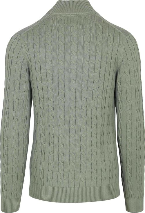 Gant Half-Zip Pullover Cable Groen Product / Achterkant