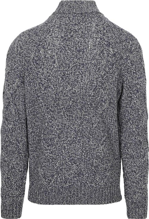 NZA Rollneck Pullover Eli Cable Melange Navy Product / Achterkant