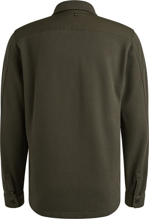 PME Legend Overshirt Jersey Waffle Beluga Groen