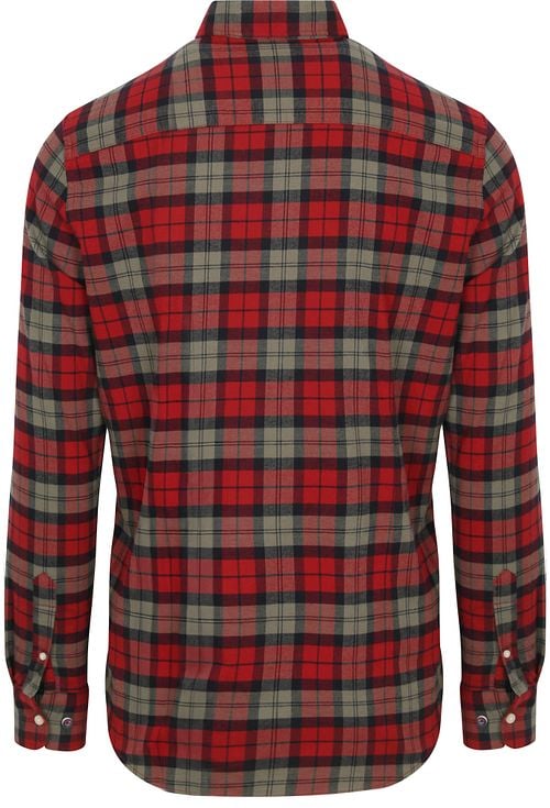 NZA Shirt Marcel Flannel Check Cherry Red Product / Achterkant