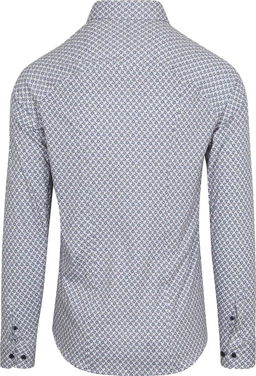 DESOTO Hemd Druck Blumen Blau Beige Product / Achterkant
