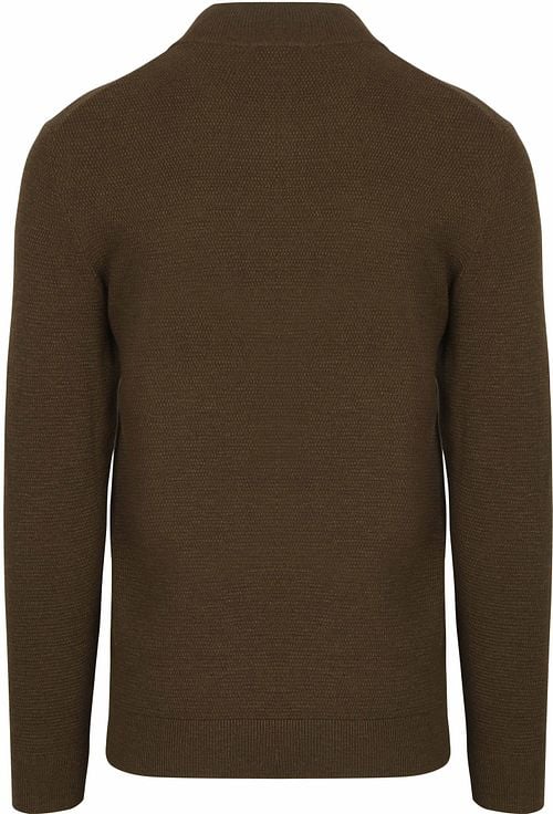 Profuomo Half Zip Pullover Structure Dark Green Product / Achterkant