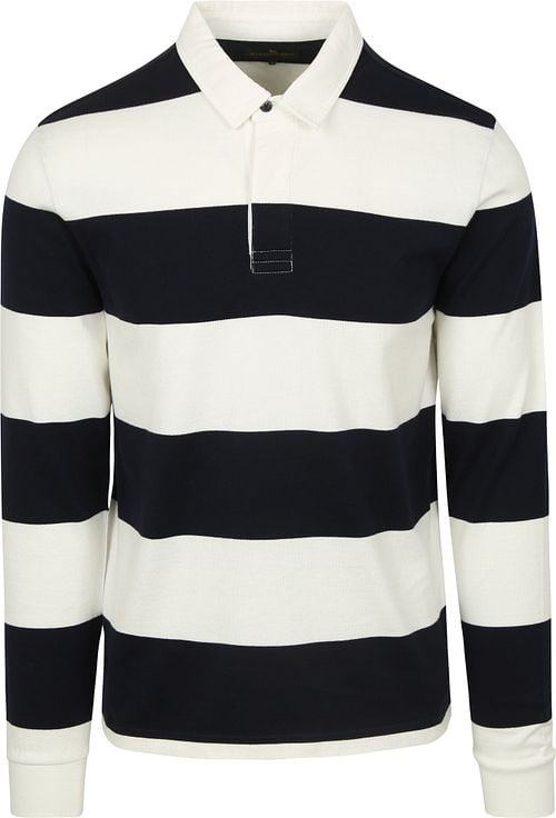Steppin' Out Rugby Polo Shirt Stripe Navy White Product