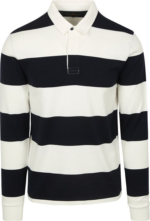 Steppin' Out Rugby Poloshirt Streifen Navy Weiß Product
