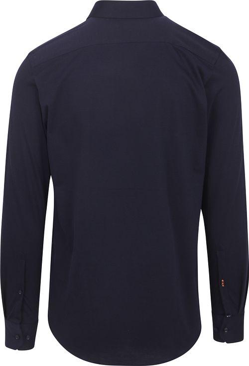 Suitable Knitted Pique Hemd Dunkelblau Product / Achterkant