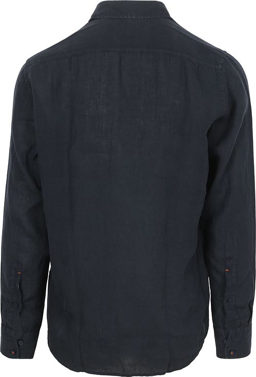 BOSS Relegant Shirt Linen Navy Product / Achterkant