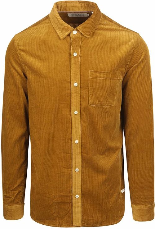 Scotch and Soda Solid Corduroy Overhemd Okergeel Product