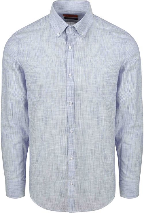 Suitable Hemd Cotton Slub Streifen Blau Product