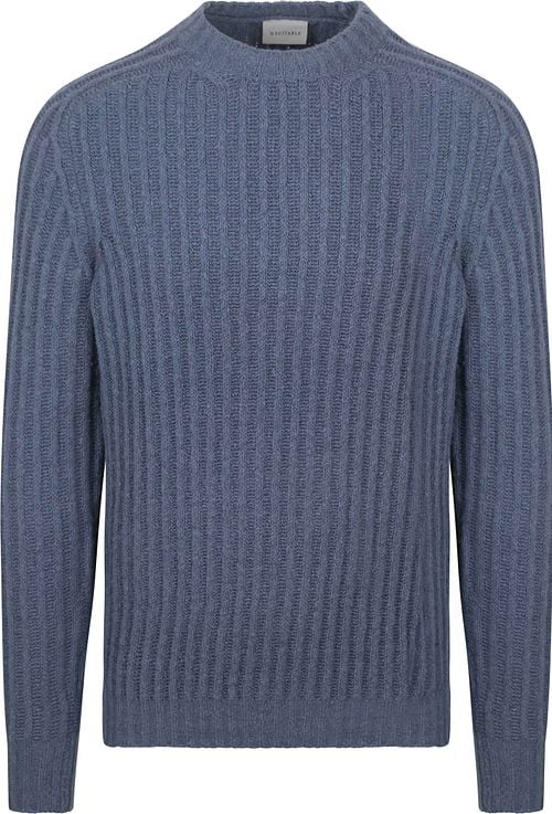 Suitable Pullover Boiled Wool Blau