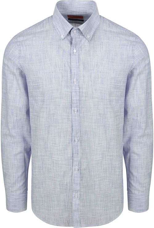 Suitable Shirt Cotton Slub Stripes Blue Product