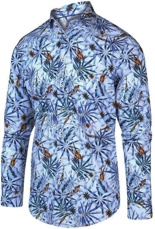 Blue Industry Overhemd Tropisch Blauw Product