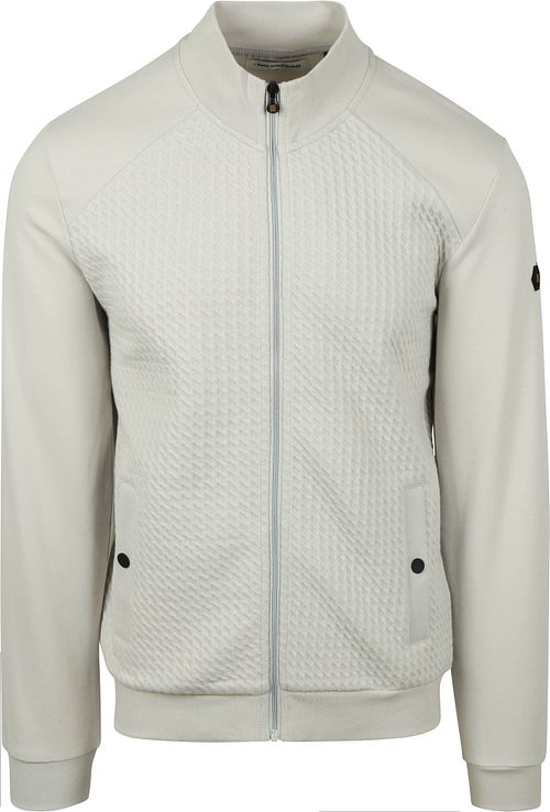 No Excess Cardigan Zipper Jacquard Chalk Product