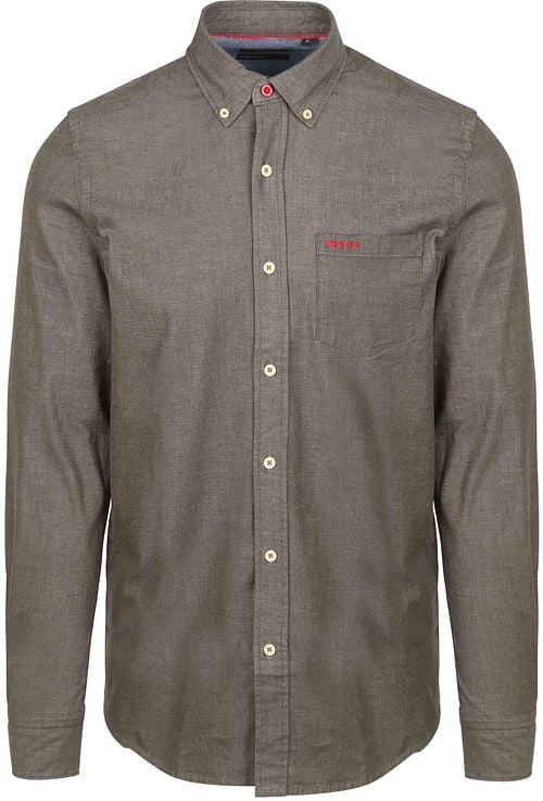 NZA Overhemd James Twill Gravel Groen Product