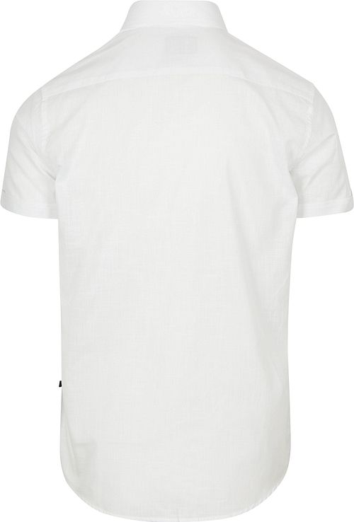 Suitable Short Sleeves Chemise Cotton Slub Blanche Product / Achterkant