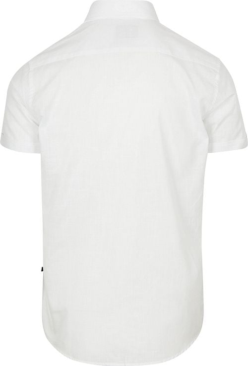 Suitable Short Sleeves Shirt Cotton Slub White Product / Achterkant