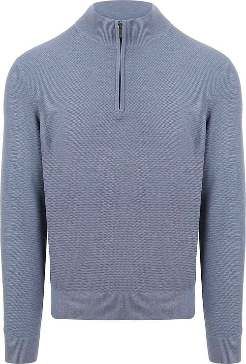 Suitable Structure Half Zip Trui Blauw Product