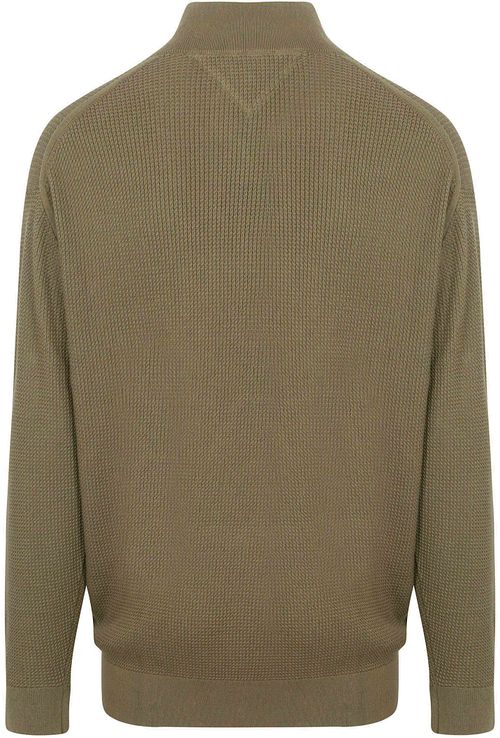Tommy Hilfiger Big&Tall Half Zip Cable Pullover Olive Green Product / Achterkant
