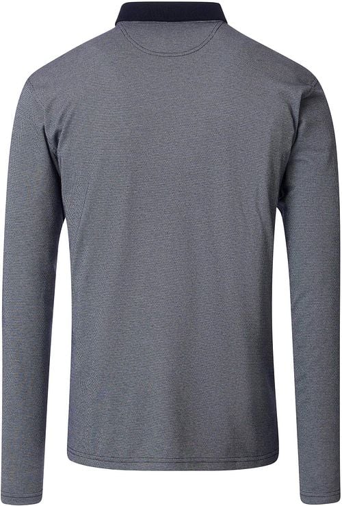 Casa Moda Long Sleeve Polo Structure Blauw Product / Achterkant