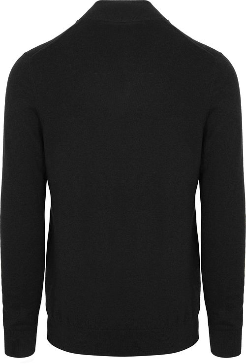 Lyle & Scott Half Zip Pull Merino Wolle Schwarz Product / Achterkant