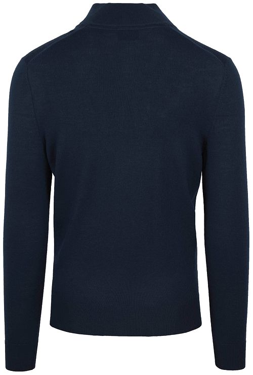 Suitable Merino Half Zip Sweater Marine Product / Achterkant