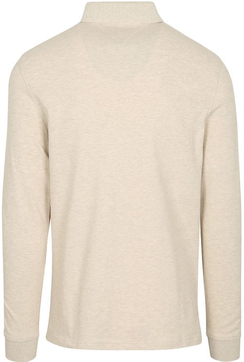 Tommy Hilfiger Polo Longsleeve Melange Ecru Product / Achterkant