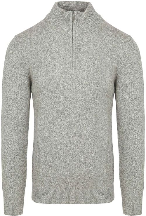 Profuomo Half Zip Pullover Lammwolle Melange Grau Product