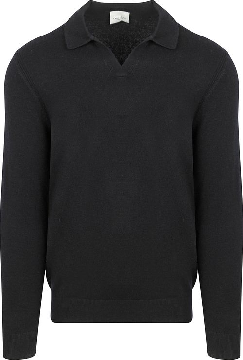 Profuomo Longsleeve Polo Shirt Wool Blend Navy Product