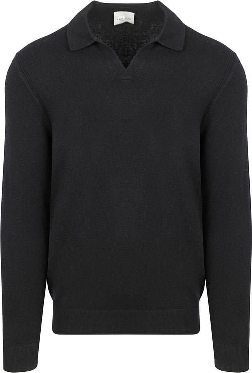 Profuomo Longsleeve Poloshirt Wool Blend Navy Product