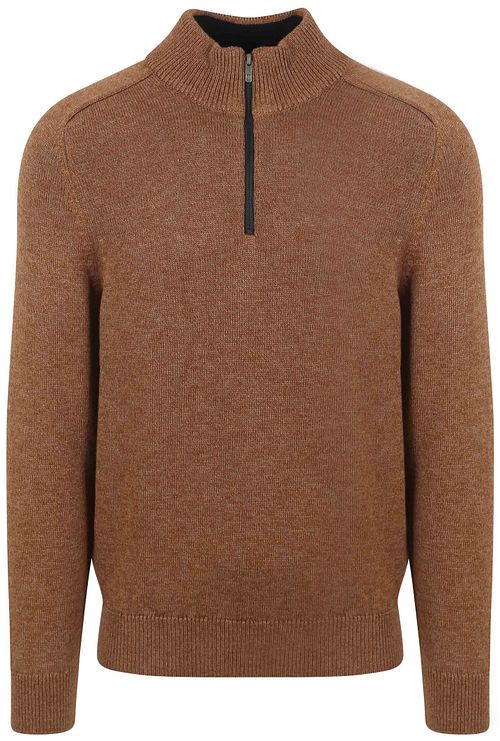 State Of Art Half Zip Pullover Melange Camel Brown Product