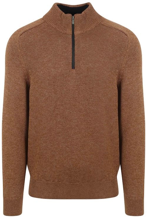 State Of Art Half Zip Trui Melange Camel Bruin Product
