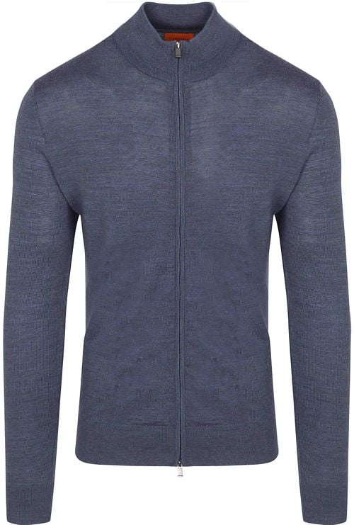 Suitable Cardigan Merino Denim Blauw Product