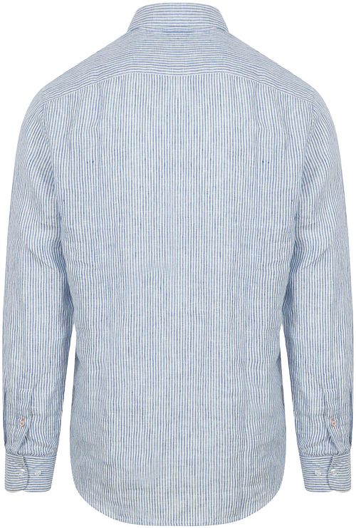 Suitable Chemise Lin Rayures Bleu Clair Product / Achterkant