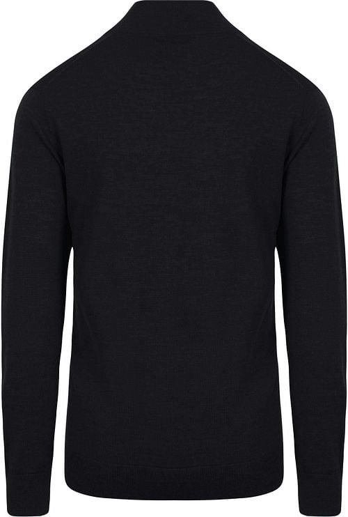 King Essentials The Michael Half Zip Pull Merino Black Product / Achterkant
