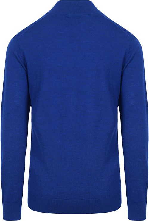 King Essentials The Michael Half Zip Pull Merino Bleu Royal Product / Achterkant