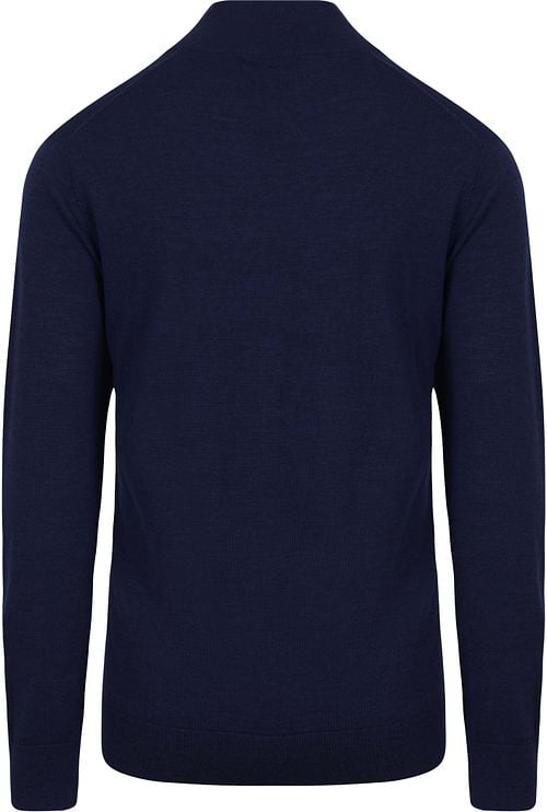 King Essentials The Michael Half Zip Pull Merino Navy Product / Achterkant