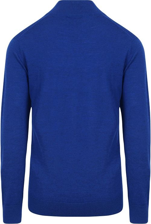 King Essentials The Michael Half Zip Pull Merino Royal Blauw Product / Achterkant