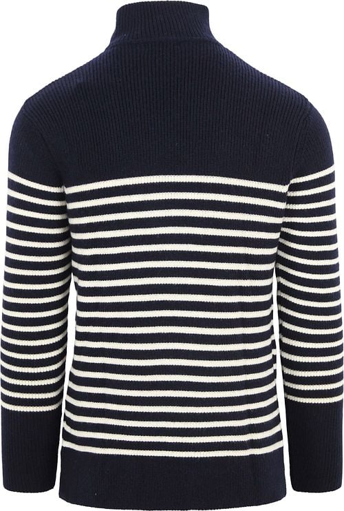 ConnaissancesCotton Apparel Pullover Wool Navy Halfzip Product / Achterkant