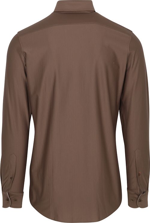 Suitable Herringbone Hemd Taupe